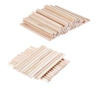 Craft Wooden Sticks 200pcs Counting Sticks Wood Multi-Color Rods Mathematics Teaching Aids Learning Tool for Art Toy Building 68mm*4mm(Natural Wood)