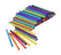 Craft Wooden Sticks 200pcs Counting Sticks Wood Multi-Color Rods Mathematics Teaching Aids Learning Tool for Art Toy Building 68mm*4mm(Multicolor)