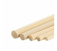 Craft Wooden Sticks Balsa， Round Wooden Sticks 3-8mm x 20-40cm 336 Pcs for DIY Crafts Model Making Woodworking(8mmx20cm-10Pcs)