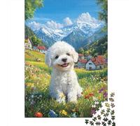 Craft Your Own Masterpiece with Bichon Frise - 1000 Piece Wooden Puzzle for A Stimulating Brain Exercise - Great for Adults