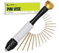 Craft911 Pin Vise Hand Drill for Jewelry Making - Manual Craft Drill Sharp HSS Micro Mini Twist Drill Bits Set, Small Hand Drill for Resin, Rotary Tools for Wood, Jewelry, Plastic, Miniature - Golden