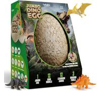 CraftAlive Jumbo Dino Egg Dig Kit - Discover 12 Large Dinosaur Toys, Excavation Kit for Kids, STEM Learning Gift with Tools & Cards (Ages 6+)