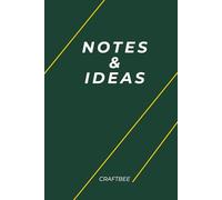 CRAFTBEE Notes & Ideas Diary - 6x9 Hardcover Notebook, Matte Emerald Green with Gold Accents, Elegant Journal for Students & Office