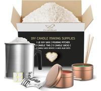 CraftBud DIY Soy Candle Making Kit for Adults & Kids, 16 Piece DIY Kit Includes 1LB Soy Wax, Wax Melter, Wicks, Tins & More