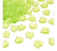 Craftdady 100 Pcs Leaf Transparent Acrylic Pendants Plastic Clear Bead End Caps Charm with Vein 15x15mm for DIY Jewellery Making Crafting, Green