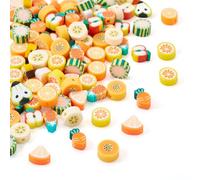 Craftdady 100 Pcs Multicolored Polymer Clay Fruit Theme Handmade Beads for Jewelry Making DIY Crafts