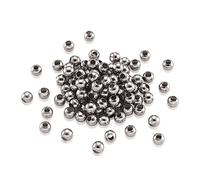 Craftdady 1000pcs 4mm Metal Spacer Beads 304 Stainless Steel Round Rondelle Bulk Beads for Bracelet Necklace Jewellery Making Crafting with 1.5mm Hole
