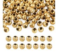 Craftdady 100Pcs Corrugated Round Spacer Beads 3.5mm Small Golden Metal Round Loose Beads for Earring Necklace Bracelet Jewelry Making Hole: 1.5mm