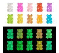 Craftdady 100Pcs Glow in The Dark Gummy Bear Cabochons 10 Colors Octopus Turtle Dolphin Miniature Figures Luminous Display for Crafts DIY Jewelry Making Car Decoration