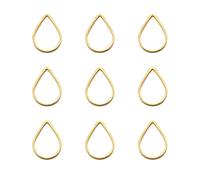 Craftdady 100Pcs Golden Teardrop Linking Rings Brass Hollow Drop Frames Open Bezel Charms for DIY Crafts Jewelry Making 11x7mm