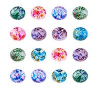 Craftdady 100Pcs großes Loch Glas europäischen Spacer Perlen 12-13x9mm Charme Rondelle Perlen gemischte Farben Spray gemalt für Schlange Kette Armband Schmuck Machen Loch: 4mm