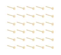 Craftdady 100pcs Stainless Steel Earrings Posts Flat Pad 3mm Blank Stud Earrings Back for Jewelry Making, Golden