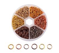Craftdady 1080Pcs 6mm Jump Rings Jewelry Findings 6 Colors Round Rings Connectors for Choker Necklaces Bracelet Making