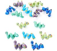 Craftdady 10Pcs Snake Lampwork Glass Beads Bumpy 3D Animals Glass Bead Colorful Enamel Glass Loose Spacer Beads for Bracelet Necklace Earrings Jewelry Making Craft Supplies-5 Colors