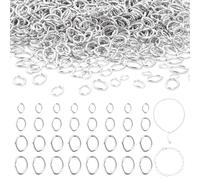 Craftdady 1200Pcs Jump Rings for Jewelry Making Oval Connector Rings Iron Cuff Rings Necklace Rings for Earring Bracelet Necklace Keychains DIY Crafts 4 Styles, 4-7.5x3-5.3mm