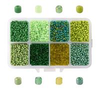 Craftdady 12500pcs 12/0 Glass Seed Beads 2mm Small Pony Beads Green Mixed Colors for DIY Crafting Jewelry Making