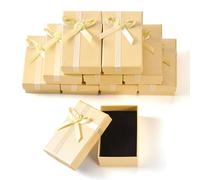 Craftdady 12Pcs Cardboard Boxes Paper Gift Box 8x5cm Jewelry Bracelet Earrings Box For Wedding Mother's Day Valentine's Day, Champagne Yellow