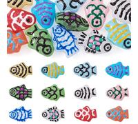 Craftdady 12pcs Fish Glass Beads Ocean Animal Handmade Lampwork Beads Cute Colorful Fish Bracelet Bead Loose Spacer 19.5-20 mm for DIY Craft Earring Necklace Jewelry Making