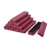 Craftdady 12Pcs Long Rectangle Black Cardboard Boxes Jewelry Gift Box with Lids Bracelets Necklace Storage Display Box Case for Watches Gifts Storage, FireBrick,21x4x2cm