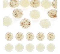 Craftdady 12Pcs Transparent Rose Flower Cabochons Flatback Undrilled Resin Enamel Floral Cabochons Small Flowers Embellishments for Scrapbooking DIY Crafts Making, 2 Color