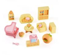 Craftdady 15pcs Furniture Miniature Set Sofa Table Cabinet Mushroom Micro Landscape Dollhouse Cute Figurines for Office Fairy Garden Home Decor Resin Collectibles Set