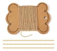 Craftdady 16.4 Feet 14K Gold Filled Brass Cable Chain for Jewelry Making Thin Link Necklace Chains Permanent Jewelry Chain Soldered Gold Oval Jewelry Making Chain for Choker Necklaces Jewelry Making