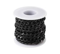 Craftdady 16.4 Feet Black Aluminium Curb Chains Unwelded Twist Link with Spool 10x6.5x1.8mm for Necklace Bracelet Jewelry Making