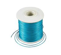 Craftdady 160 Meter 0.5mm Braided Waxed Polyester Cord String DIY Jewelry Craft Macramé Making Beading Thread Rope with Spool, Darkcyan