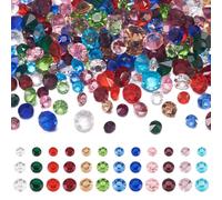 Craftdady 180pcs Crystal Birthstone Floating Charm Round Faceted Glass Tiny Bead Charm 3-5mm for Glass Living Floating Memory Locket Bracelet Pendant Necklace
