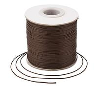 Craftdady 185 Yards 0.5mm Round Waxed Polyester Cord Thread Beading String Spool for Jewelry Making and Macrame Supplies, SaddleBrown