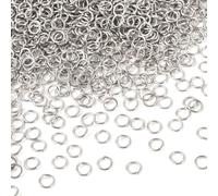 Craftdady 2000 Pcs Stainless Steel Open Jump Rings 7mm Metal Open Silvery Link Rings Connector for Jewelry Making DIY Necklace Earring Crafts, Inner Diameter: 5mm