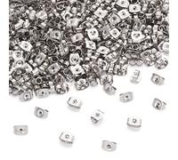 Craftdady 2000pcs Stainless Steel Butterfly Earring Backs, 6x4.5mm, Hole: 0.7mm