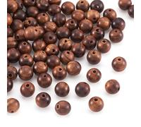 Craftdady 200pcs 6mm Natural Waxed Round Wood Beads Wooden Ball Spacer Loose Beads with 1.4mm Hole for Rosary Bracelet Jewelry Crafts Making