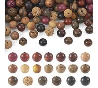 Craftdady 200Pcs Rudraksha Beads Wood Beads Rosary Japa Mala Beads 8mm Authentic Himalayan Genuine Round Beadsfor Prayer Necklace Puja Meditation