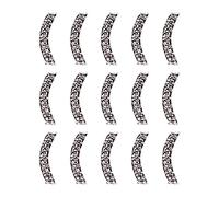 Craftdady 20Pcs Antique Silver Curved Tube Spacer Beads Tibetan Filigree Hollow Noodle Tube Loose Beads 6mm by 32mm for Mutli-Strand Bracelet Necklace Jewelry Craft Making