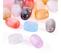 Craftdady 20pcs Barrel Resin European Beads Crystal 5mm Large Hole Bracelet Beads Smooth Cute Loose Spacer Slider Charms Handmade Craft Bead 16x12 mm for DIY Craft Necklace Jewelry Making