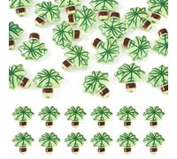 Craftdady 20Pcs Coconut Tree Printed Opaque Acrylic Beads Summer Theme Earring Beads Acrylic Spacer Loose Bead for Bracelets DIY Jewelry Making Crafting Accessories 21.5 x 22mm, Pale Green