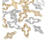 Craftdady 20Pcs Religious Rhinestone Connectors Cross Connector Charms Rhinestone Easter Link Charm Golden Crystal Cross Pendants for Jewelry Making Charms Bracelets Crafts 4 Styles