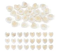 Craftdady 24 Pcs Natural Freshwater Shell Beads White Heart Shell Constellation Spacer Beads for Bracelet Necklace Earrings Jewelry Making DIY Crafts