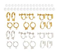 Craftdady 24Pcs Clip-on Earring Converter Mixed Colors Non-Pierced Earring Clip Backs with Comfort Earring Pads for Turn Any Studs into Clip on Earring Jewelry Making