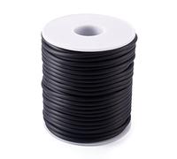 Craftdady 25m Hollow Pipe Tubing PVC Rubber Cord Rubber Tube Cord Wrapped Around For Memory Wire Necklace Bracelet Knitting, Black