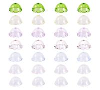 Craftdady 28Pcs Transparent Green Bead Caps Acrylic Flower Shape Spacer Beads Mini Trumpet Loose Bead Clear Floral End Caps 22x11mm for Jewelry Making Bracelets Earrings DIY Crafts Accessories