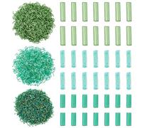 Craftdady 2920 Pcs Glass Twist Bugle Beads Kits Transparent Glass Tube Beads Mini Tube Embroidery Bead Seed Bead 5-7x2mm for Jewelry Making Bracelet Necklace Crafts, Lime Green