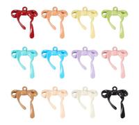Craftdady 30 pcs Bowknot Alloy Charms for Jewelry Making Candy Color Bow Metal Pendants Cute Bow Tie Dangle Charms for DIY Crafts Bracelet Necklace Earrings Making, 19x21x4.5 mm