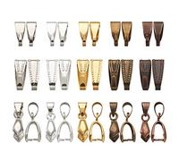 Craftdady 30pcs Pinch Clip Bail Clasps with 450Pcs Snap On Bail Hook Dangle Charm Pendant Connectors for Jewelry Making