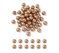 Craftdady 400Pcs Gold Painted Wood Beads 14mm Large Hole Round Ball Spacer Beads for Jewellery Making Macrame Craft Christmas Garland Decorations