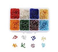 Craftdady 4200pcs 8/0 Glass Seed Beads 3mm Pony Craft Seed Beads for Jewelry Making Art Craft DIY Decoration, Mixed Colors