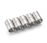 Craftdady 5 Sets Brass Column Magnetic Clasps 20x13mm Leather Cord End Caps Tube Spacer Bead End Tips Platinum for Bracelet Jewelry Making