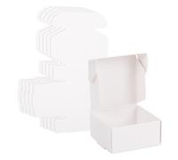 Craftdady 50 Pcs Square Paper Folding Box 4.1x3.8x2cm Bulk Corrugated Board Box Postal Box Small Parcel Box White for Posting Storing Present Wrapping