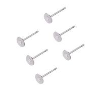 Craftdady 500pcs Stainless Steel Earring Pins Flat Pad 5mm Stud Earring Set Backs for Jewelry Making